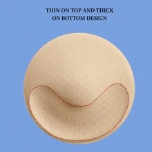 1pair Beige High Thick Round Replacement Bra Pads Comfortable & Breathable Bra Insert - Apricot - View 6