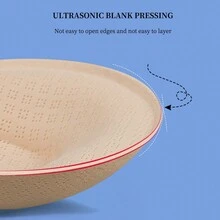 1pair Beige High Thick Round Replacement Bra Pads Comfortable & Breathable Bra Insert - Apricot - View 8