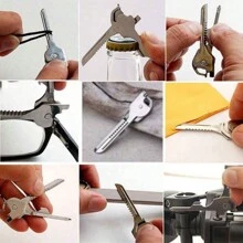 1pc Utili-Key 6 In 1 Chain Screwdriver Opener, Knife, Stainless Steel Mini Multi-Tool EDC Hot, Mini Bottle Opener Chain Tool, Multifunctional Tool