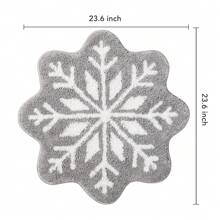 DeramHy home DeramHy Zuhause 1 Stück Weihnachtsdekoration Schneeflocke Badezimmer Teppich, Schneeflocke Willkommens-Matte rutschfest rund, waschbar Badewannen-Teppich Badezimmer Badewanne Küche Teppich Dekoration Zuhause Badezimmer Bodenbelag Außenteppich Türmatte Sommer Badezimmer Zubehör Rückkehr zur Schule