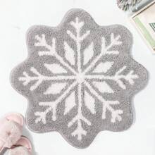 DeramHy home DeramHy Zuhause 1 Stück Weihnachtsdekoration Schneeflocke Badezimmer Teppich, Schneeflocke Willkommens-Matte rutschfest rund, waschbar Badewannen-Teppich Badezimmer Badewanne Küche Teppich Dekoration Zuhause Badezimmer Bodenbelag Außenteppich Türmatte Sommer Badezimmer Zubehör Rückkehr zur Schule
