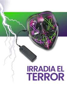 Mascarilla LED bicolor PICOOL, disfraz de Halloween de La Purga - Blanco - Ver 5