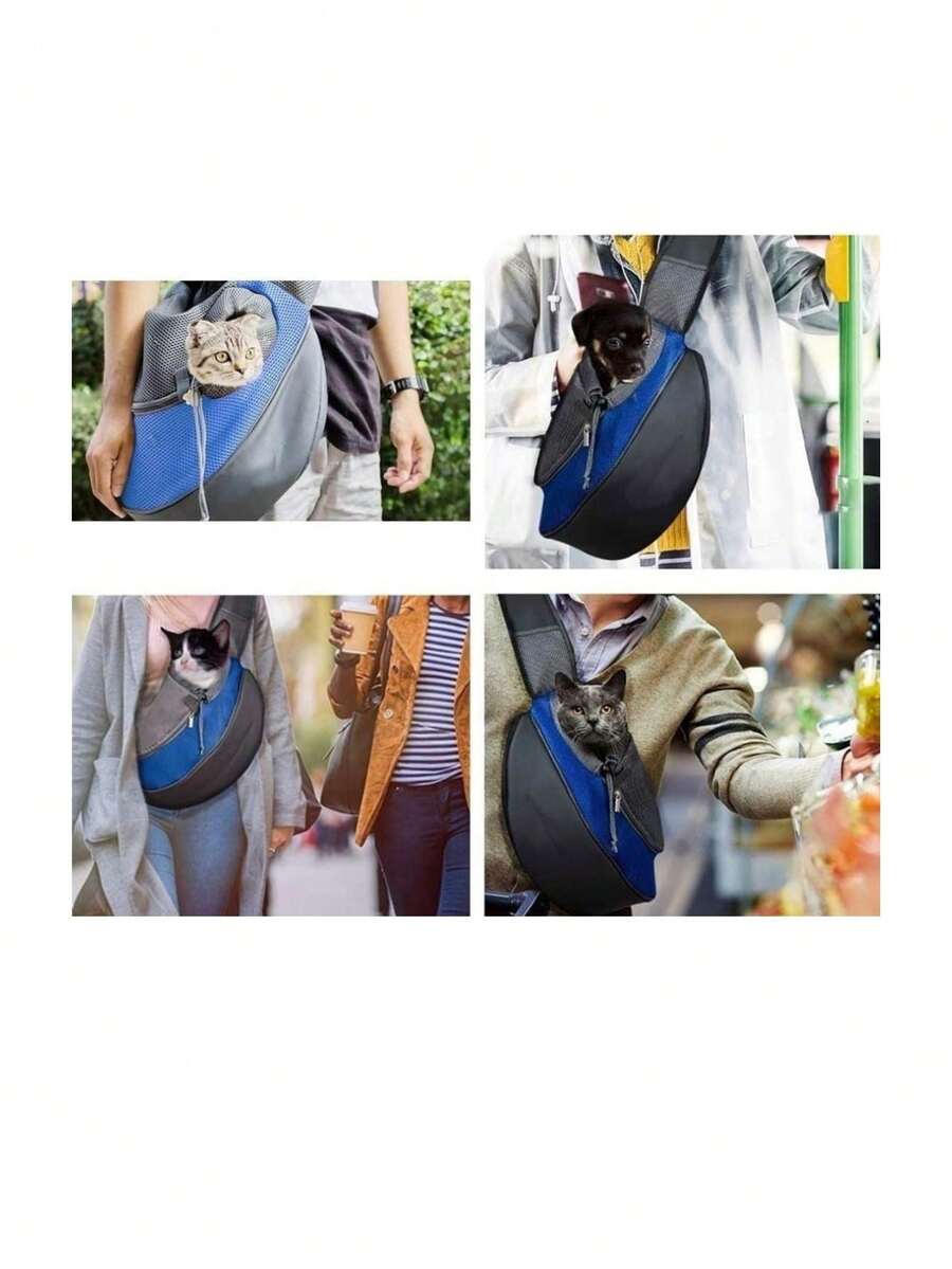 Mochila Cangurera Transportadora Perros,gatos,mascotas - Azul - Ver 1