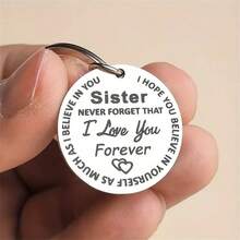 Llavero De Acero Inoxidable Para Hermanas Con Mensaje Grabado, Regalo