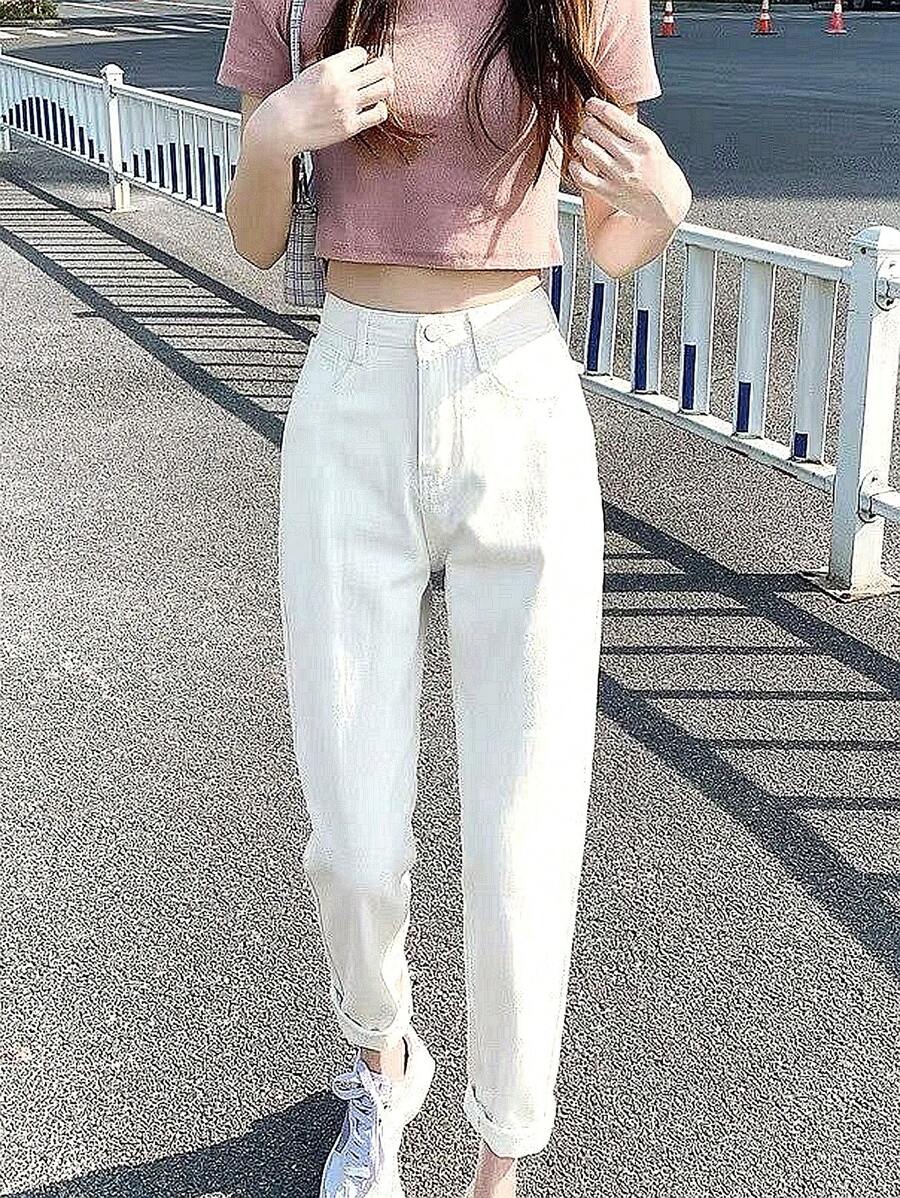 Women Jeans - 白色 - 查看 1