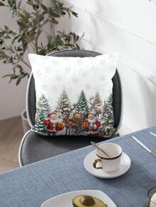 1pc Christmas Theme Digital Printed Pillowcase - Multicolor - View 6