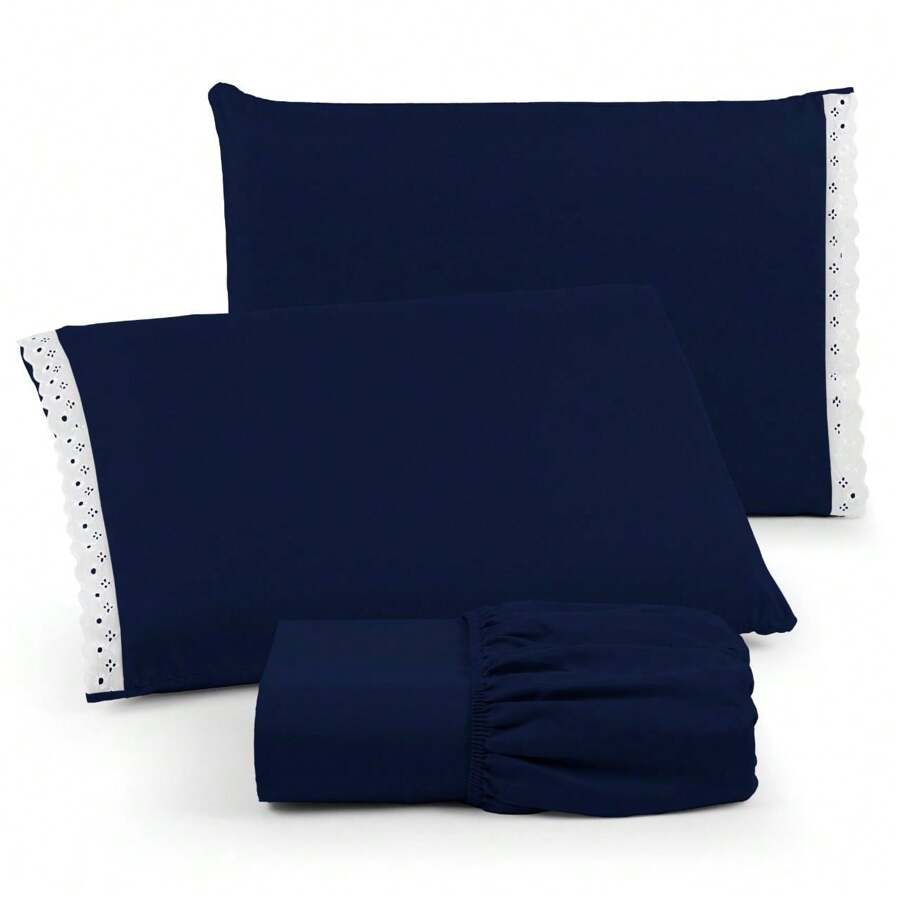 Sheet Sets with Pillowcases - Màu xanh lam - Xem 1