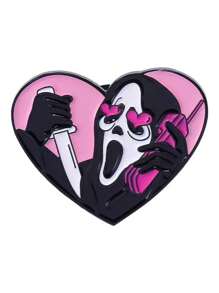 Valentinstag & Halloween Totenkopf Horror Rosa Herz Metall Broschen Pin Serie