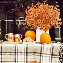 1 束秋季尤加利和菊花 - 非常適合家居和花園裝飾!