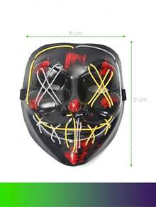 Mascarilla LED bicolor PICOOL, disfraz de Halloween de La Purga - Blanco - Ver 7