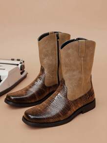 New Chelsea Boots Men's Fashionable Leather Ankle Boots With British Style, Casual Boots With High Shoe Upper And Plus Size For Autumn/winter - Brown - View 6