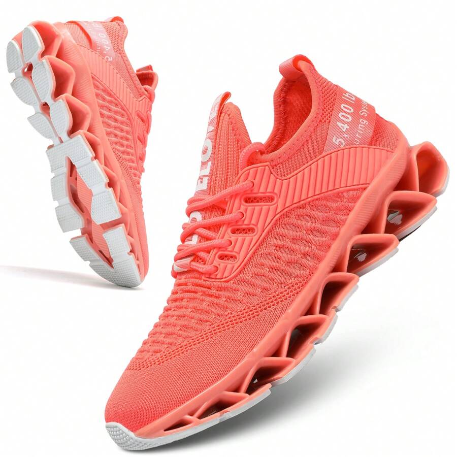 Women's Fashion Sneakers Running Shoes Non Slip Tennis Shoes Athletic Walking Blade Gym Sports Shoes - 淺粉色 - 查看 1