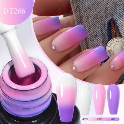 7Ml Y2K Aesthetic Thermal Gel Nail Polish Pink Purple 3 Layers Temperature Color Changing Gel Varnish Semi Permanant Soak Off Uv Led Nail Art Manicures For Christmas Nail Design Decoration Gift Nails