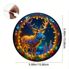 Ornement De Noël En Acrylique À Motif D'élan, 1 Pièce, Pour Arbre, Mur, Fenêtre, Décorations De Noël Intérieures Et Extérieures