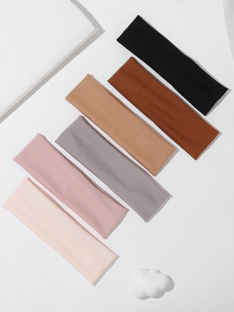 6pcs/Set Teen' Multicolor Wide Headbands, Suitable For Everyday Wear - Multicolor - View 1