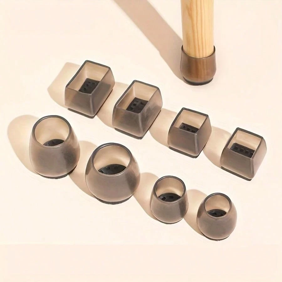 20 Stück Möbelbein Schoner - Rutschfeste Füße Für Stühle & Betten | Schwarzes PVC, 4,8x4,8 Cm