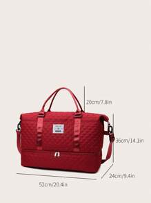 Burgundy Expanded Luggage Storage Bag, Lightweight Foldable, Expanded, Carry On Travel Weekender & Overnight Bag, Weekend Bag Hospital Bag Quilted Bag Quilt Bag Puffer Bag Quilted Shoulder Bag Hand Bag Crossbody Bag Traveling Bag Travel Bag For Suitcase Gym Bag Duffle Bag Duffel Bag For Luggage Carry On Bag College Bag Luggage Bags Weekender Bag Holiday Winter Bag For School School Accessories School Stuff - Burgundy - View 10