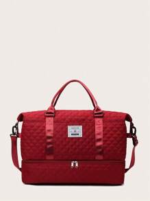 Burgundy Expanded Luggage Storage Bag, Lightweight Foldable, Expanded, Carry On Travel Weekender & Overnight Bag, Weekend Bag Hospital Bag Quilted Bag Quilt Bag Puffer Bag Quilted Shoulder Bag Hand Bag Crossbody Bag Traveling Bag Travel Bag For Suitcase Gym Bag Duffle Bag Duffel Bag For Luggage Carry On Bag College Bag Luggage Bags Weekender Bag Holiday Winter Bag For School School Accessories School Stuff - Burgundy - View 5