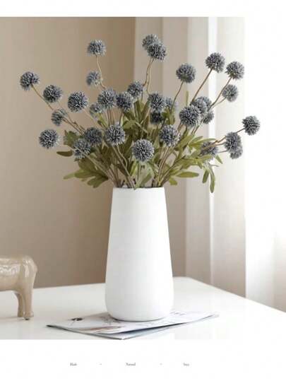 1 pieza Flores artificiales de diente de león de 5 cabezales con color otoñal, flores de seda para decoración de sala de estar y mesa de comedor, Día de San Valentín, regalo, decoración de otoño