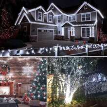 Luces Navideñas Serie Navidad 200 Led Colores 12 M 8 Modos Para Arbol de navidad - Blanco - Ver 2