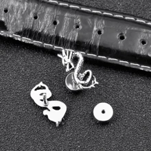 1 đôi Cá nhân hóa Retro & Đúng mốt Rồng Thép Bông tai stud Dành Cho Nam Và Nữ - Bạc - Xem 3