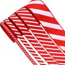 5 Giáng sinh Ruy băng Đỏ  Trắng Sọc , Đỏ  Trắng Kẹo Cây mía , Vòng hoa , Món quà , Dây Quấn , Vòng hoa , Cung - Đỏ và trắng - Xem 1