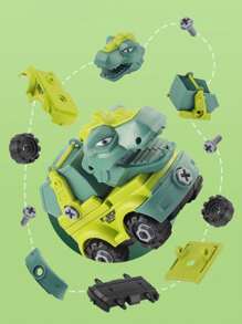 恐龍車組裝玩具,兒童理想禮物 - 軍綠色 - 查看 6