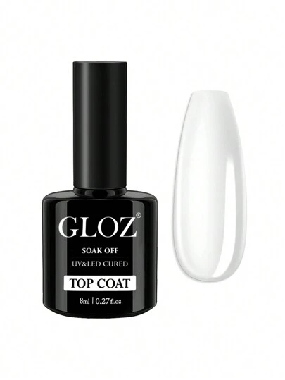 GLOZ Gel Nagellack Top Coat- No Wipe Top Coat, Högglans Glänsande Långvarig Top Gel För Klar Nagel Gel Och Akryl Naglar, För Hemma DIY Och Nagelsalong