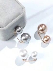 9pcs Faux Pearl Decor Scarf Pin , Versatile, And Stylish For Women Girls Gifts Accessories Women - Multicolor - View 2