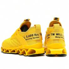 Women's Fashion Sneakers Running Shoes Non Slip Tennis Shoes Athletic Walking Blade Gym Sports Shoes - 黃色 - 查看 4