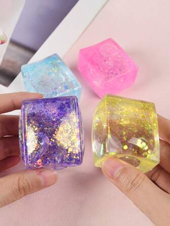 1 件麦芽糖柔软玩具，缓解压力，创意北极极光冰豆腐球，颜色随机，玩具，柔软，玩具