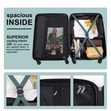 Travelhouse 3 Piece Luggage Sets, Lightweight Suitcase With Two Hooks, 360° Spinner Wheels, TSA Lock, (20/24/28) - Màu xanh lá cây đậm - Xem 6