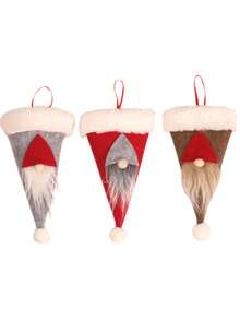 1 件涤纶圣诞装饰无脸老人餐具袋，鲁道夫餐具架 - 棕色 - 查看 8