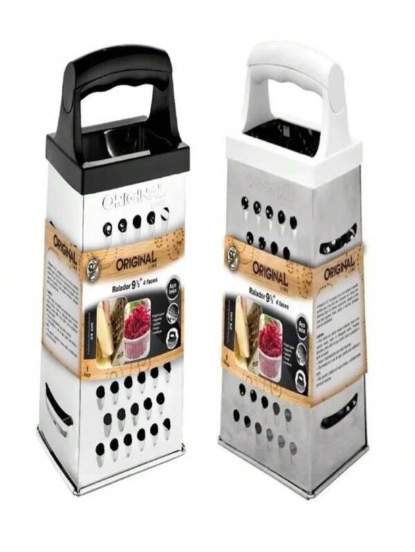 Ralador Inox 4 faces 23x10x7cm Queijo Frutas Legumes Alimentos Original Line Aço Inox Manual Multiuso Universal