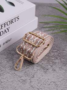 1 pièce Sangle de sac brodée ajustable en abricot pour sac à main, portefeuille, sac crossbody, sac-cadeau