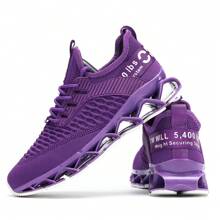 Women's Fashion Sneakers Running Shoes Non Slip Tennis Shoes Athletic Walking Blade Gym Sports Shoes - 紫色 - 查看 4