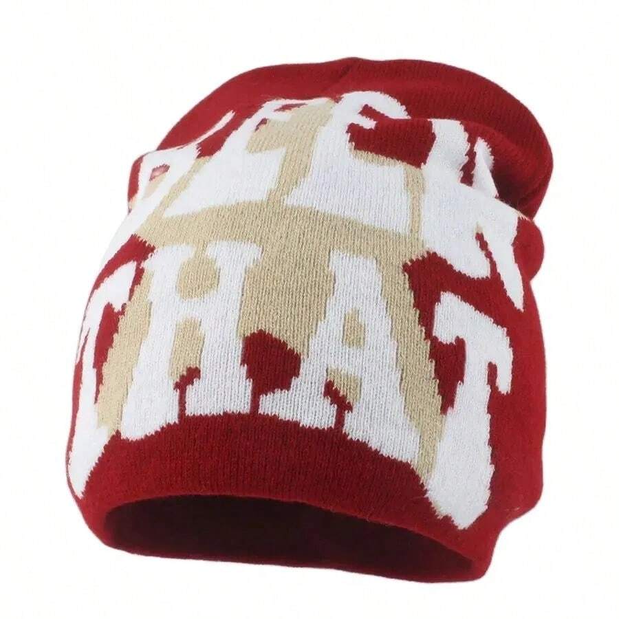 新款男士毛线帽秋冬女士毛线帽男式户外运动滑雪帽时尚街头针织帽圣诞帽秋季服装