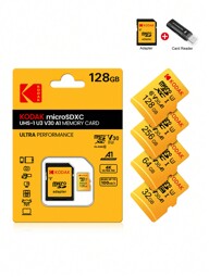  KODAK マイクロSD 32GB 64GB 128GB 256GB U3 A1 TFカード、ストレージカード、TFカード、SDアダプター付き、カードリーダー付き