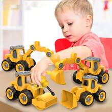 一袋黃色拆裝工程車,包括四個車輛和一個螺絲刀。該產品採用材料,無毛邊,不會刮傷兒童的皮膚。它適合鍛煉兒童的動手能力和精細動作技能,並具有大顆粒以避免兒童意外吞嚥。這是一款非常好的教育玩具。 - 藍色 - 查看 7