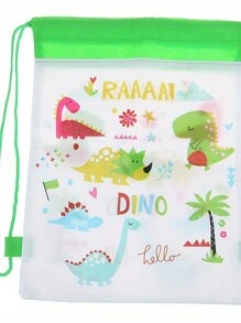 1 Stück Rucksack mit Kordelzug Kinder mit Dinosaurier Muster