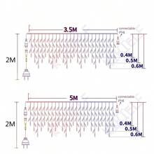 1pc Led Icicle String Light With Remote Control, Indoor & Outdoor Use For Christmas, New Year, Wedding, Party, Garden, Roof, Porch, Corridor Decoration Lightingchristmas Decor Christmas Gift Thanksgiving Christmas Tree Decor Ornaments Christmas Light Bedroom Decor Home Decor Party Decor Holiday Festival Room Decor - Yellow - View 7