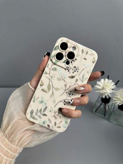 1pc Transparent Air Cushion TPU Phone Case With Colored Drawing Pattern, Anti-Drop And Shockproof, Compatible With Apple And Samsung Models