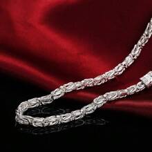 1pc Silver 5mm Dragon Head Shaped Men's Necklace, Suitable For Wedding & Party, Fashionable Accessory