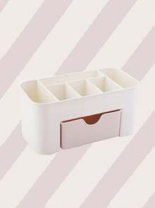 1pc Pink Desktop Organizer, Modern Multifunctional Household Cosmetic Storage Box, Keep Your Desktop Neat - Pink - View 2