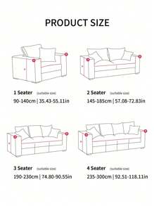 1pc Elastic Full Slipcover For Sofa, Sofa Protector - Beige - View 6
