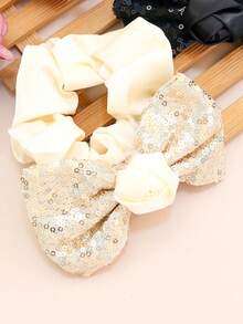 1 件女士时尚温柔天鹅绒大蝴蝶结水钻蝴蝶结主题派对发带适合日常使用秋冬季