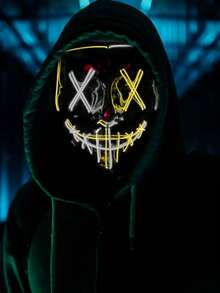 Mascarilla LED bicolor PICOOL, disfraz de Halloween de La Purga - Blanco - Ver 3