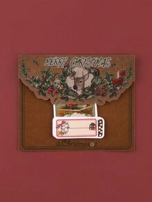 1套聖誕貼紙創意卡通聖誕老人貼紙diy手帳筆記本行李防水貼紙