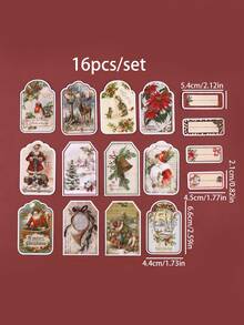 1套聖誕貼紙創意卡通聖誕老人貼紙diy手帳筆記本行李防水貼紙