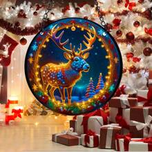 Ornement De Noël En Acrylique À Motif D'élan, 1 Pièce, Pour Arbre, Mur, Fenêtre, Décorations De Noël Intérieures Et Extérieures